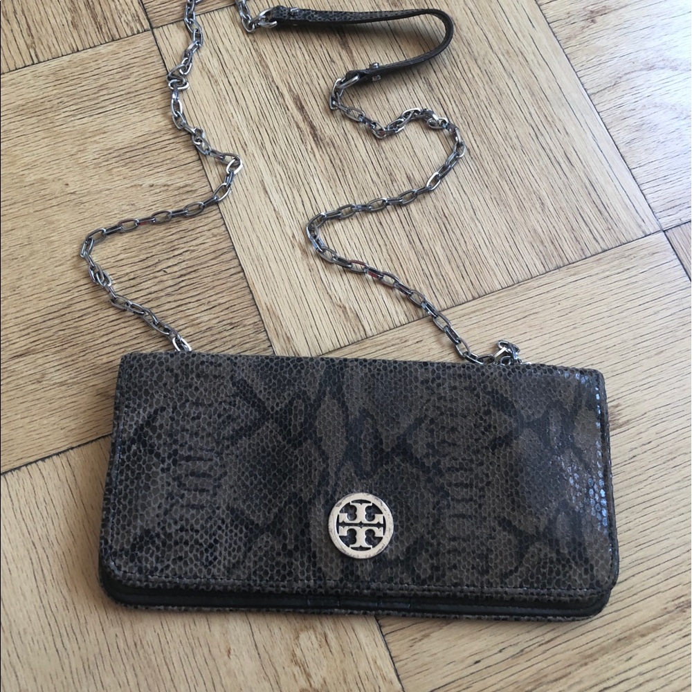 Tory Burch Python Clutch